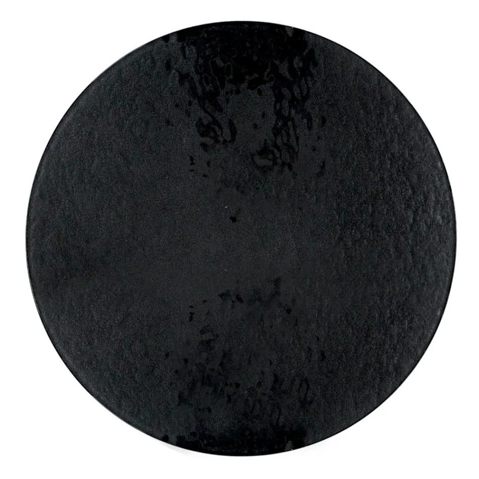 Table basse ronde en verre et acier Made in Italy - Paini Viadurini