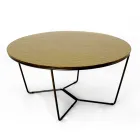 Table basse ronde en verre et acier Made in Italy - Paini Viadurini