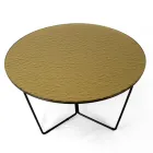 Table basse ronde en verre et acier Made in Italy - Paini Viadurini
