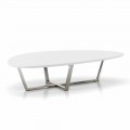 Table de salon de forme moderne avec plateau en MDF blanc - Prêt