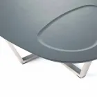 Table de salon de forme moderne en MDF et métal chromé - Pimpa Viadurini