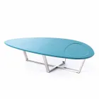 Table de salon de forme moderne en MDF et métal chromé - Pimpa Viadurini