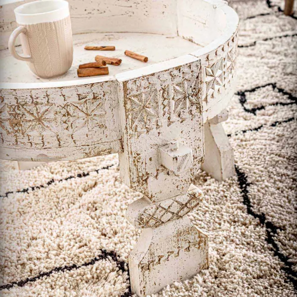 Table basse de style rustique Homemotion en manguier - Sania Viadurini