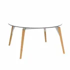 Table basse ronde en bois et plateau en Hpl en 2 tailles - Bois Faz - Vondom Viadurini