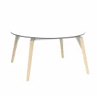 Table basse ronde en bois et plateau en Hpl en 2 tailles - Bois Faz - Vondom Viadurini