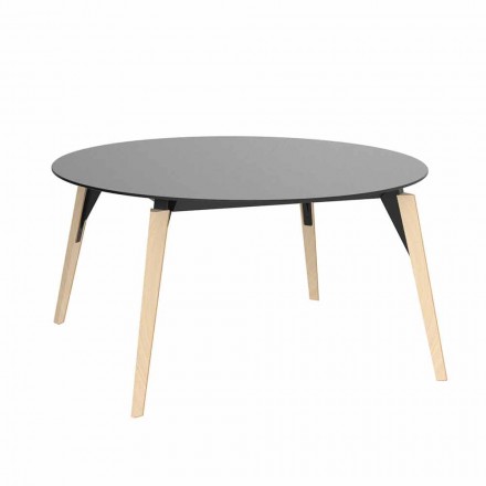 Table basse ronde en bois et plateau en Hpl en 2 tailles - Bois Faz - Vondom Viadurini