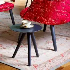 Table basse ronde en bois laqué noir gris Made in Italy - Stuttgart Viadurini