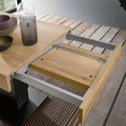 Table basse transformable en bois et acier fabriquée en Italie - Demetro Viadurini