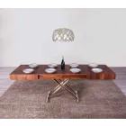 Table basse transformable en bois et métal fabriquée en Italie - Patroclus Viadurini