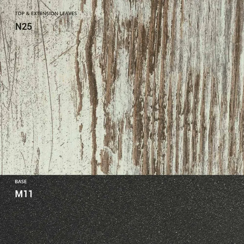 Table Basse Transformable en Bois et Métal, Made in Italy - Sanrocco Viadurini