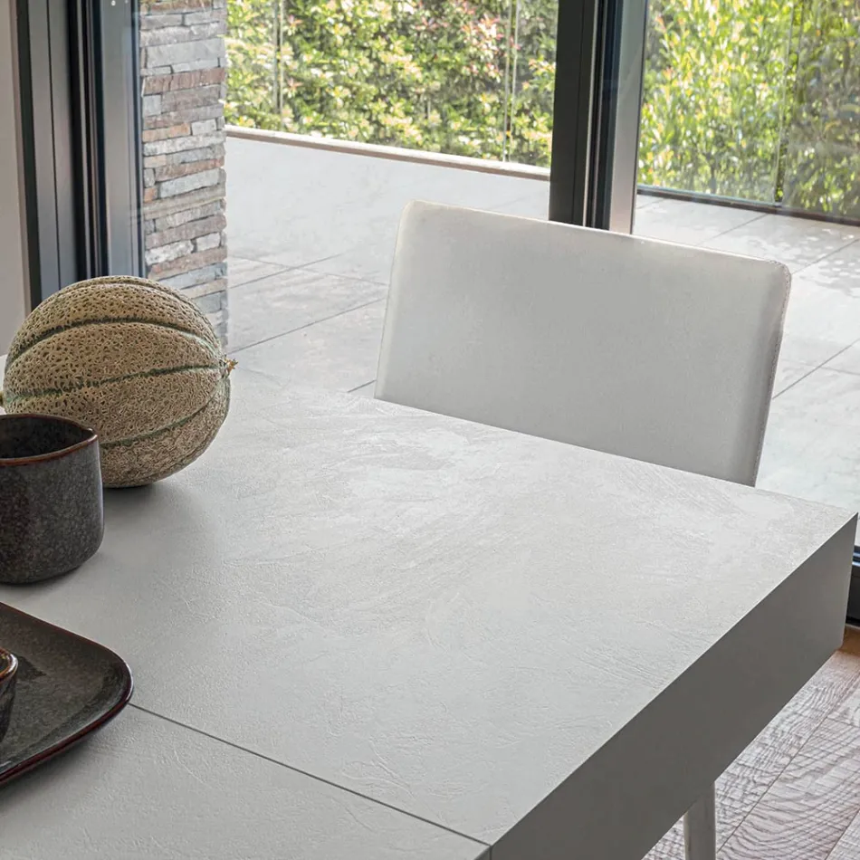 Table Basse Transformable en Bois et Métal, Made in Italy - Sanrocco Viadurini