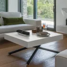 Table Basse Transformable en Bois et Métal, Made in Italy - Sanrocco Viadurini