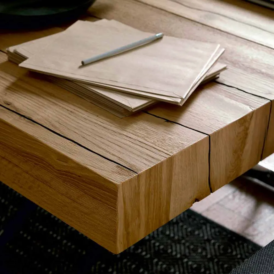 Table basse transformable en bois massif fabriquée en Italie - Trabucco Viadurini