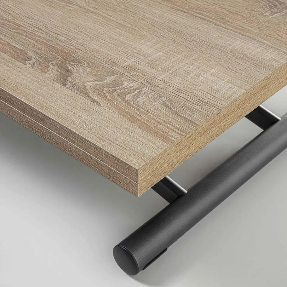 Table basse transformable en métal avec plateau en mélamine - Sandero Viadurini