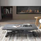Table basse transformable en métal avec plateau en mélamine - Sandero Viadurini