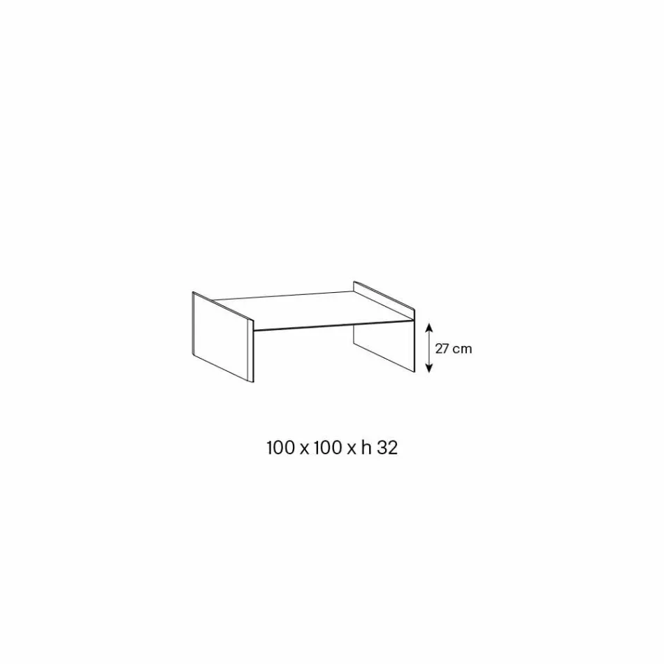 Table basse en verre extra-clair avec biseau Fabriqué en Italie - Impératif Viadurini