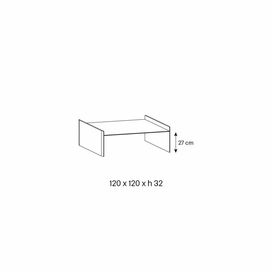 Table basse en verre extra-clair avec biseau Fabriqué en Italie - Impératif Viadurini