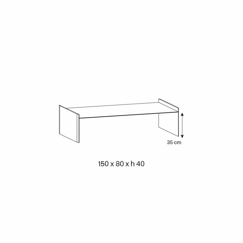 Table basse en verre extra-clair avec biseau Fabriqué en Italie - Impératif Viadurini
