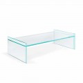 Table basse en verre extra-clair avec biseau Made in Italy - Imperativo