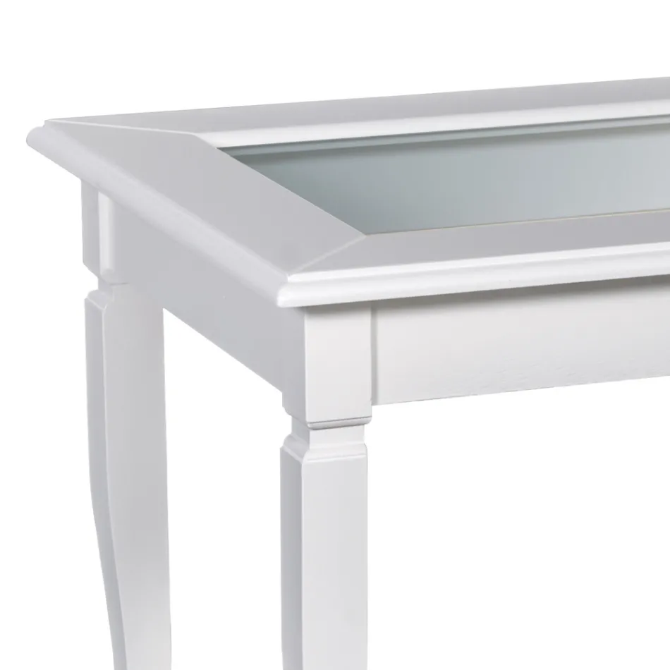 Table basse de salon avec tableau d'affichage en verre Made in Italy - Demetra Viadurini