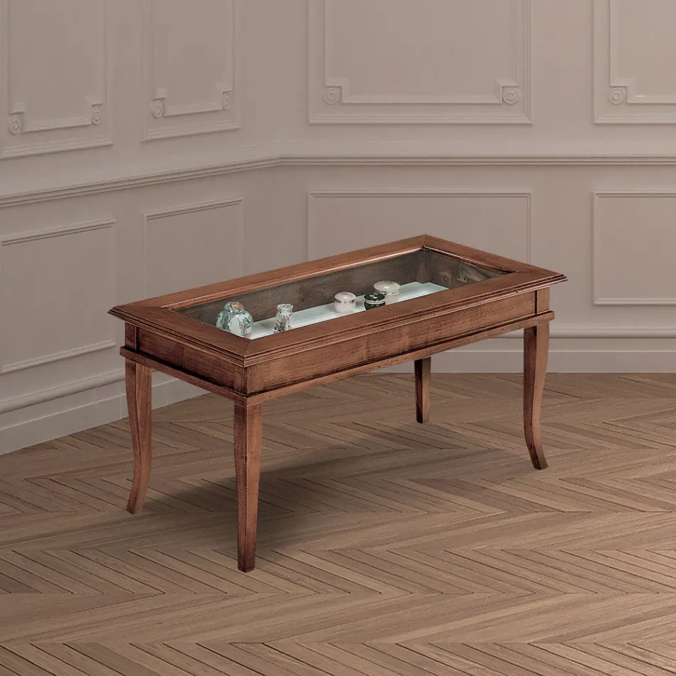 Table basse de salon avec tableau d'affichage en verre Made in Italy - Demetra Viadurini