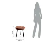 Table basse de salon avec pieds en métal et plateau en bois massif - Sardaigne Viadurini