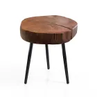 Table basse de salon avec pieds en métal et plateau en bois massif - Sardaigne Viadurini