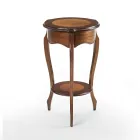 Table basse de salon avec incrustation de cerisier patiné fabriquée en Italie - Irno Viadurini