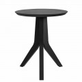 Table Basse Design Ronde Moderne En Bois Laqué Noir - Sperone