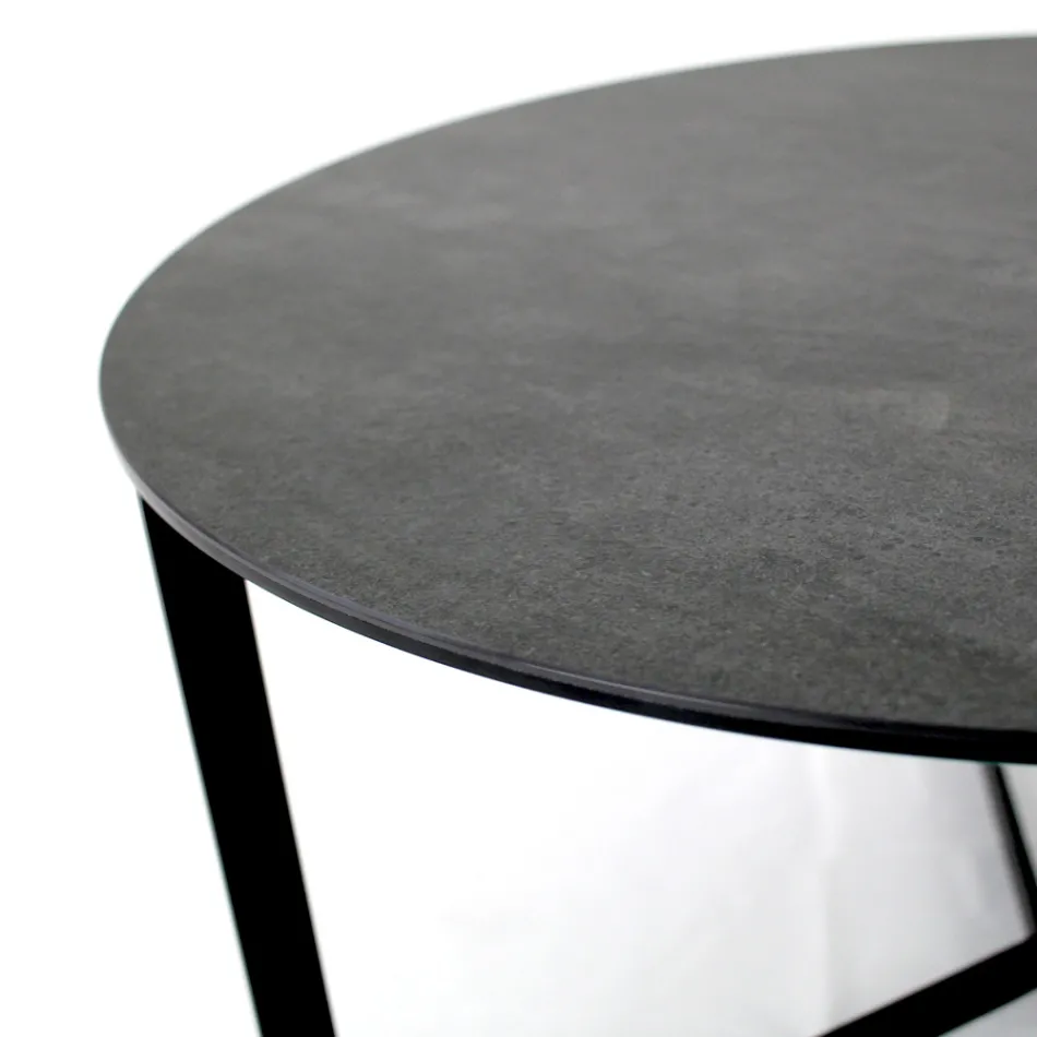 Table basse en acier et grès cérame Made in Italy - Aspira Viadurini