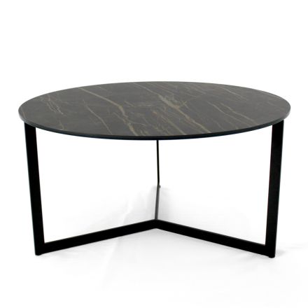 Table basse en acier et grès cérame Made in Italy - Aspira Viadurini