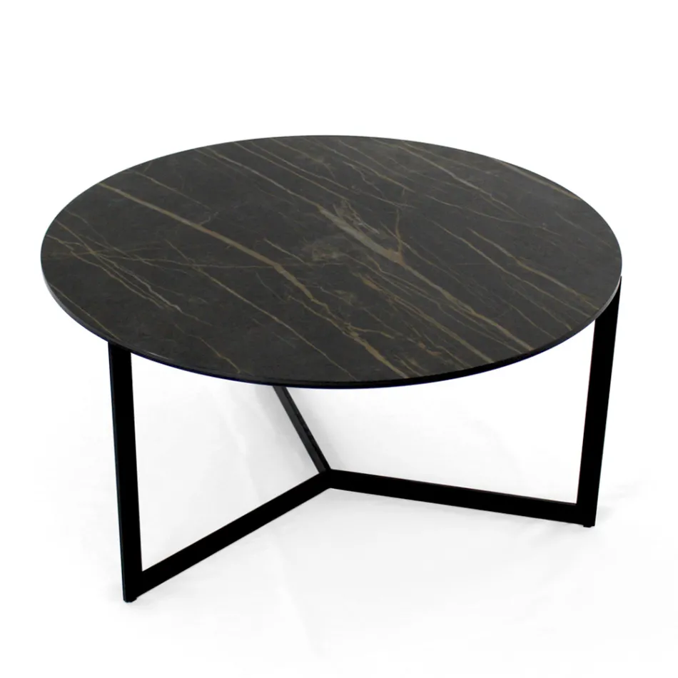Table basse en acier et grès cérame Made in Italy - Aspira Viadurini