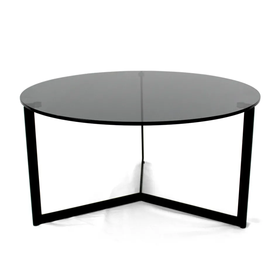 Table basse en acier et verre Made in Italy - Aspira Viadurini