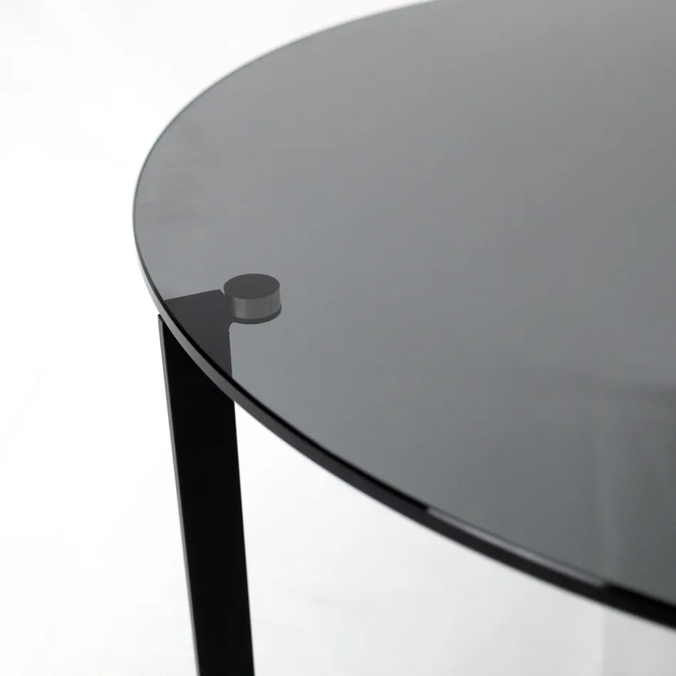 Table basse en acier et verre Made in Italy - Aspira Viadurini