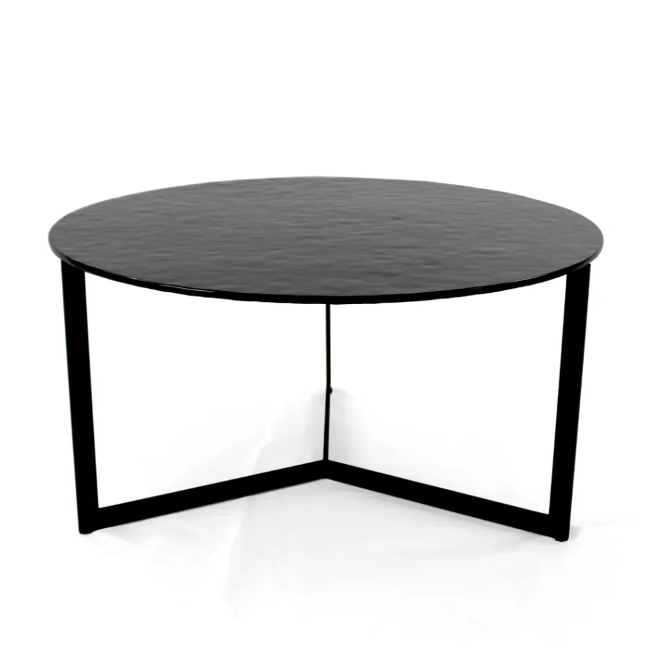 Table basse en acier et verre Made in Italy - Aspira Viadurini