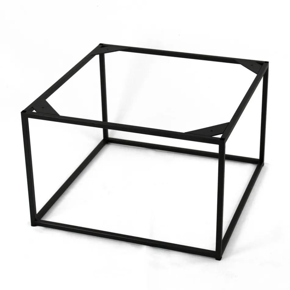 Table basse en grès et acier Made in Italy - Birba Viadurini