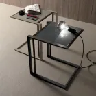 Table basse design géométrique en métal et verre - Zigozago Viadurini