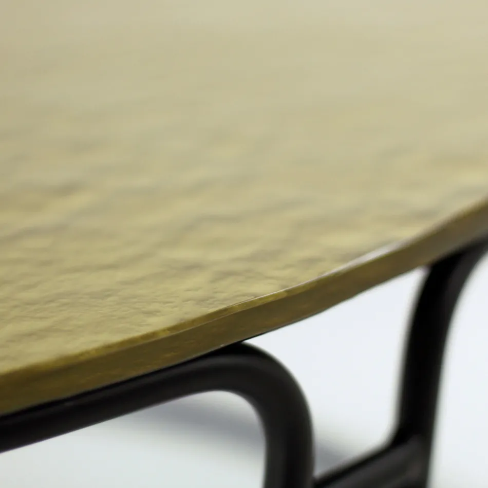 Table basse avec plateau en verre et base ronde Made in Italy - Tullia Viadurini