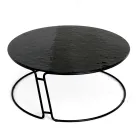 Table basse avec plateau en verre et base ronde Made in Italy - Tullia Viadurini
