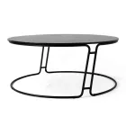 Table basse avec plateau en verre et base ronde Made in Italy - Tullia Viadurini