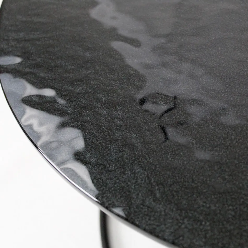 Table basse avec plateau en verre et base ronde Made in Italy - Tullia Viadurini