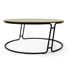 Table basse avec plateau en verre et base ronde Made in Italy - Tullia Viadurini