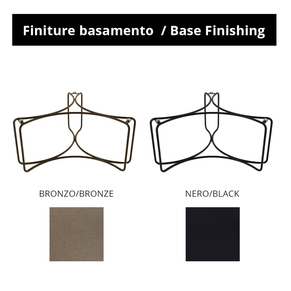 Table basse ronde avec base à 3 croissants Made in Italy - Arepa Viadurini