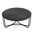 Table basse ronde avec base à 3 croissants Made in Italy - Arepa Viadurini
