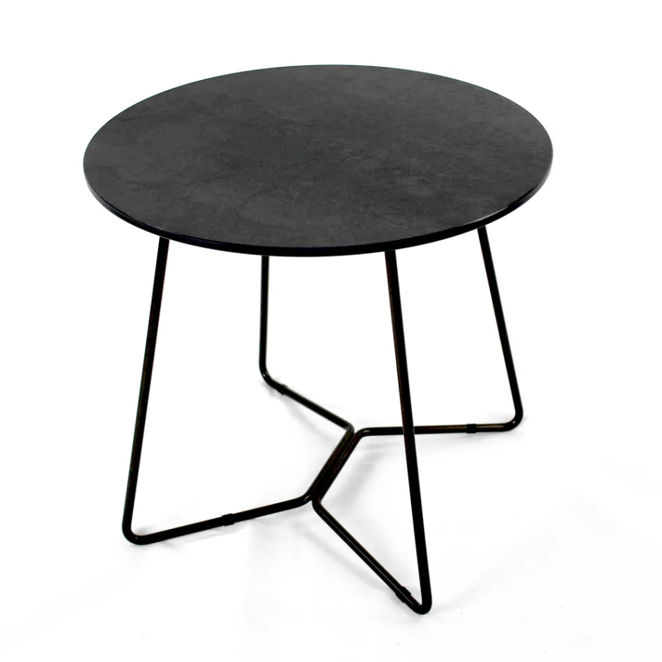 Table basse ronde avec plateau en grès cérame Made in Italy - Paini Viadurini