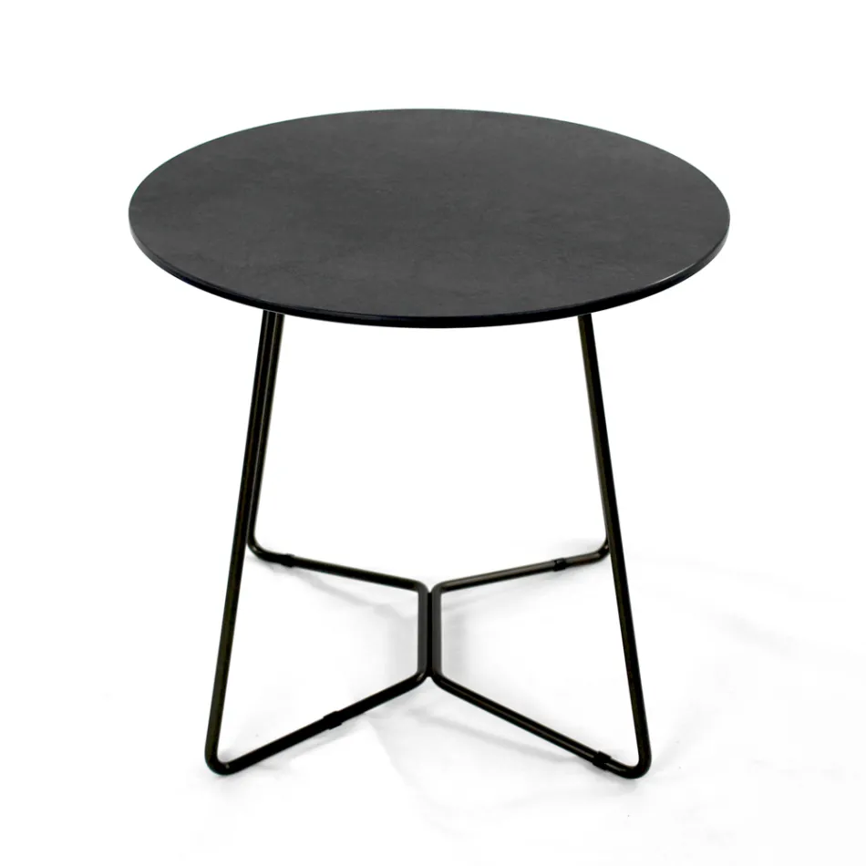 Table basse ronde avec plateau en grès cérame Made in Italy - Paini Viadurini