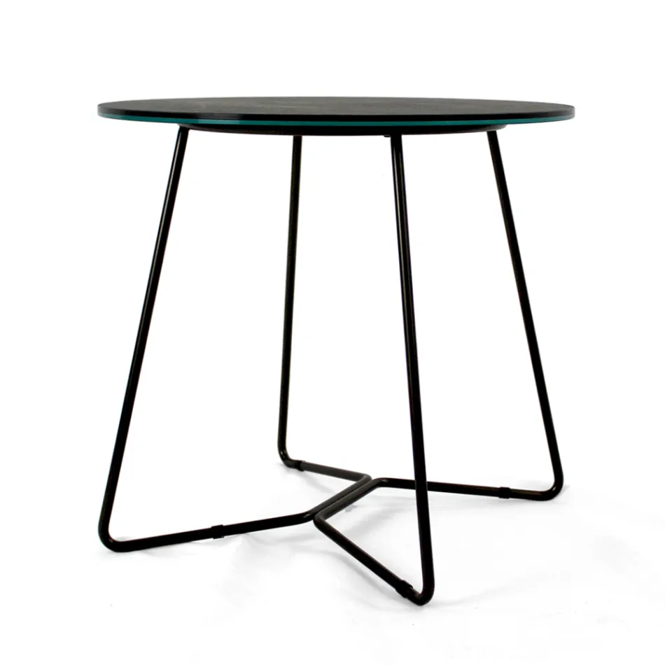 Table basse ronde avec plateau en grès cérame Made in Italy - Paini Viadurini