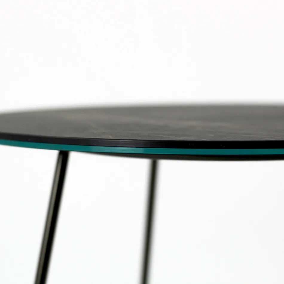 Table basse ronde avec plateau en grès cérame Made in Italy - Paini Viadurini