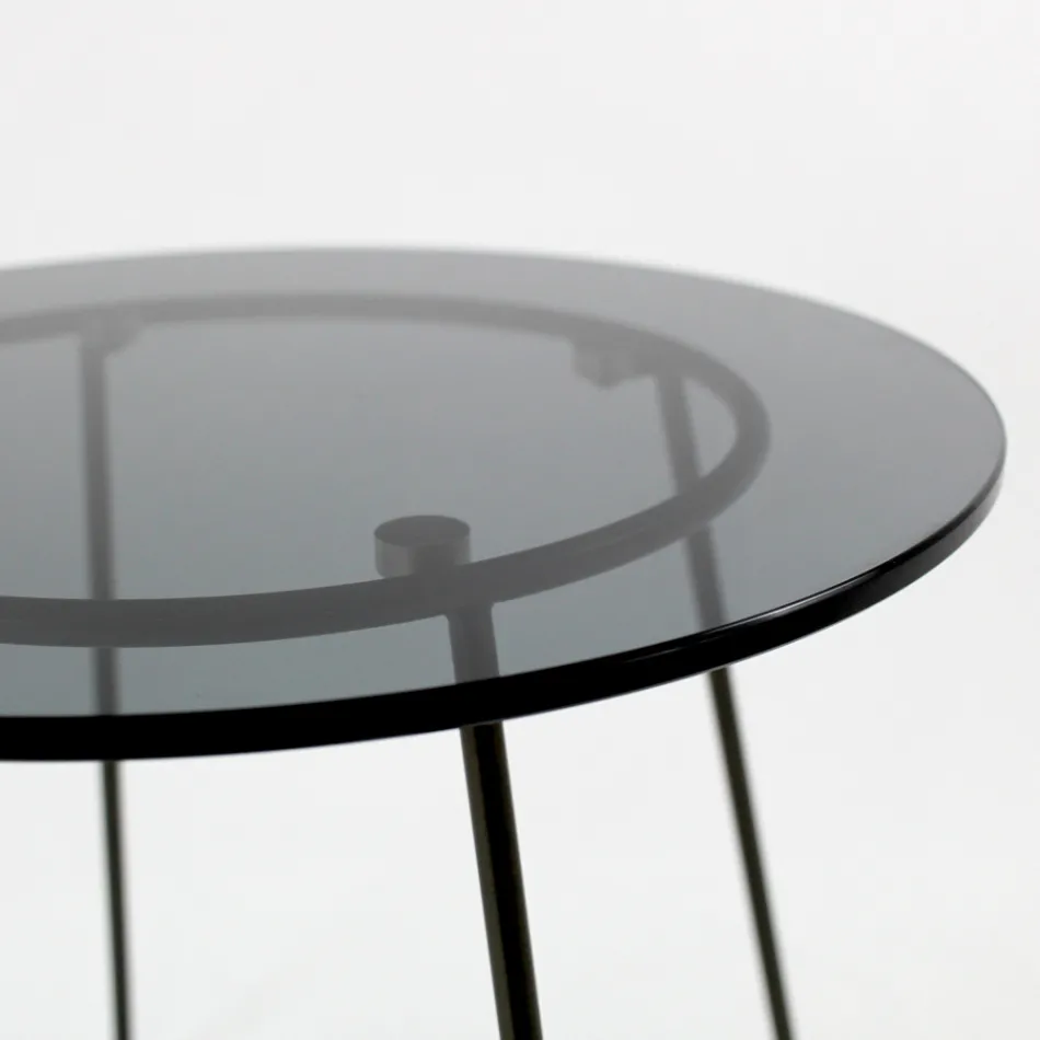 Table basse ronde avec plateau en verre Made in Italy - Paini Viadurini