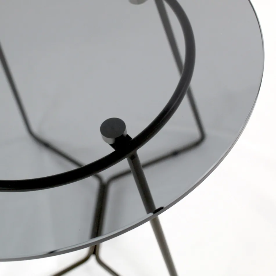 Table basse ronde avec plateau en verre Made in Italy - Paini Viadurini